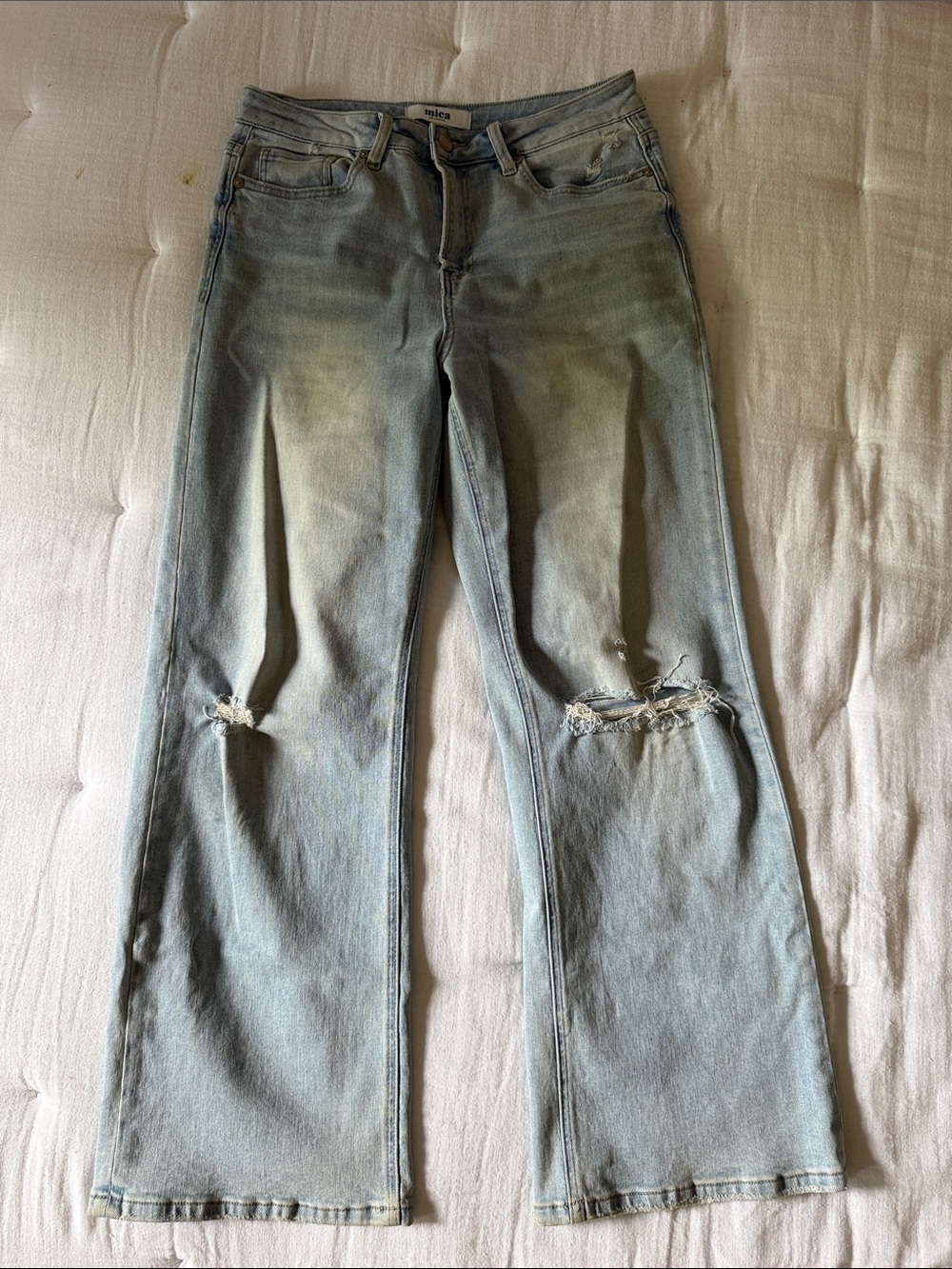 Mica distressed wide leg jeans